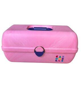 Caboodles Vintage 80s Larger Pink Cosmetic Makeup Case Model 2630 3-Tier Mirror